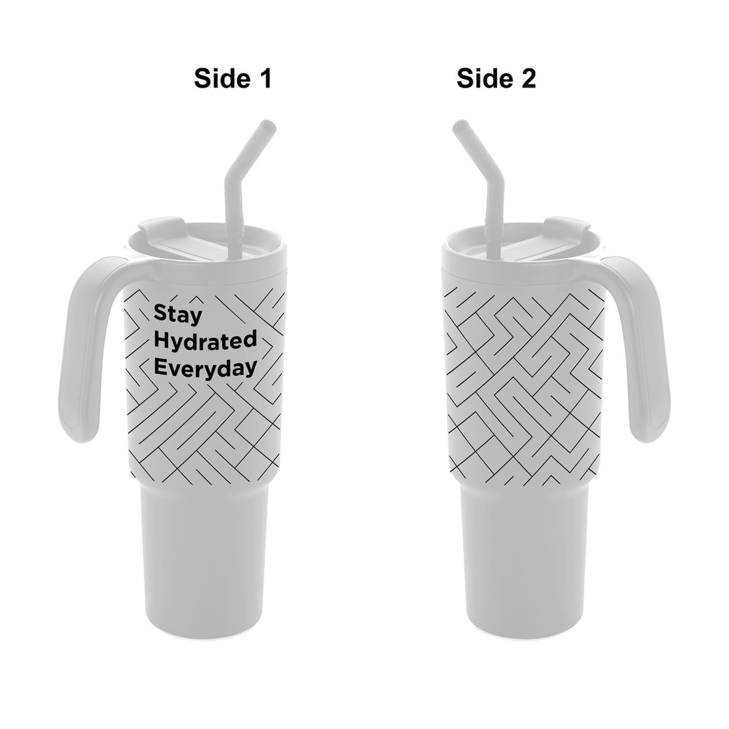 FORZA 360 - Hans Larsen Recycled Stainless Steel/PP Tumbler with 360 Branding - White