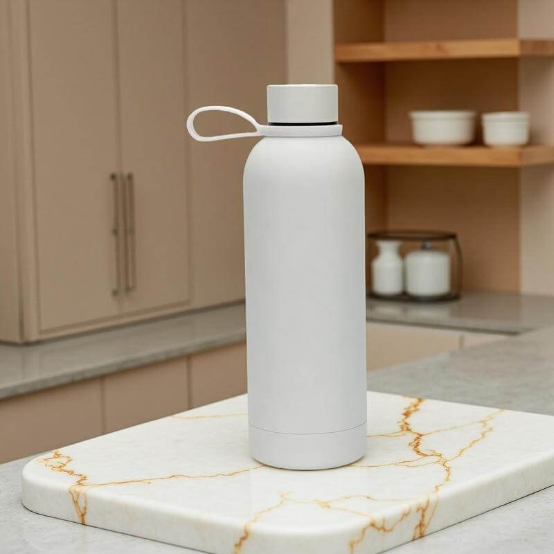 CADIZ - Giftology Double Wall Stainless Steel Bottle 500ml - White