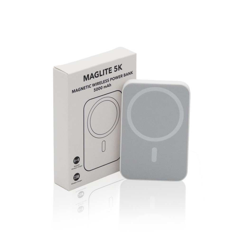 Maglite 5K - 5000 mAh Magnetic Wireless Power Bank - White 