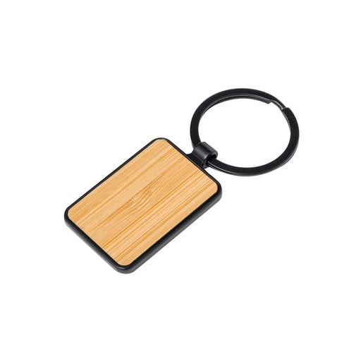 [MSKC 9216] RUBI - Rectangle Bamboo Metal Keychain